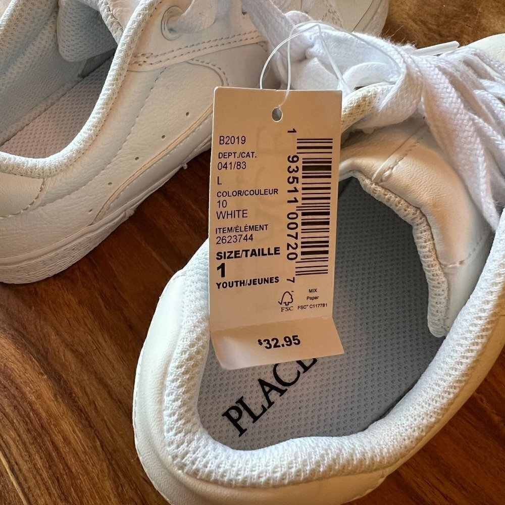 NWT Children's Place White Sneakers - Picture 4 of 5